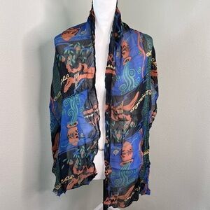 Zazou Soulful Abstract Black Scarf